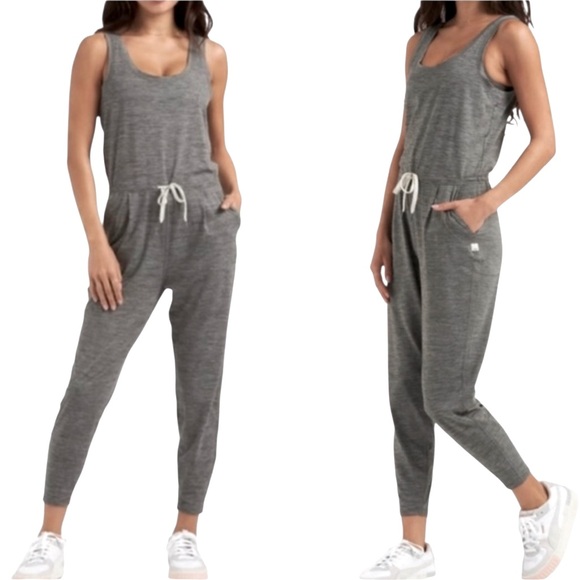 Vuori Pants - VUORI Lux At Ease heathered gray sleeveless jumpsuit size Large